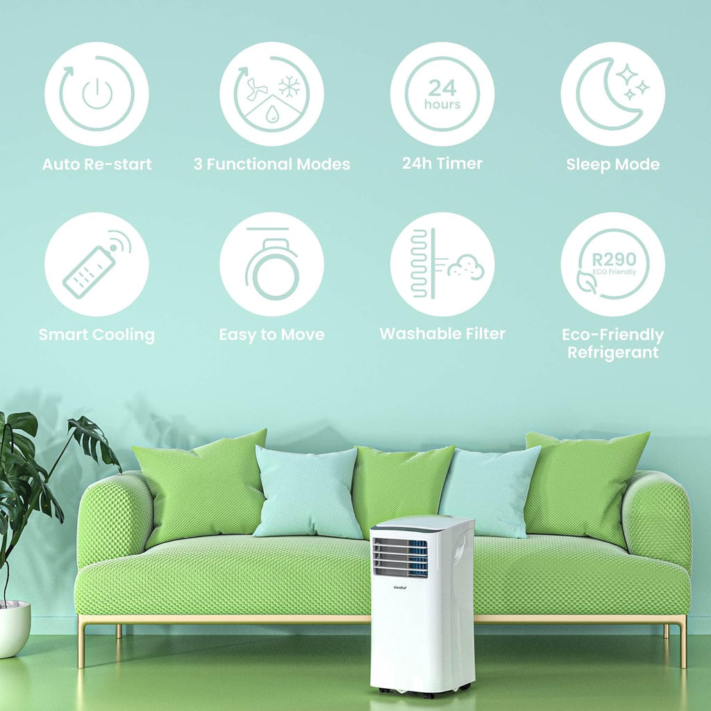 Climatiseur mobile MPPH-09CRN7 9000 BTU 2,6 kW 3 en 1 pour 33 m² déshumidificateur ventilateur blanc