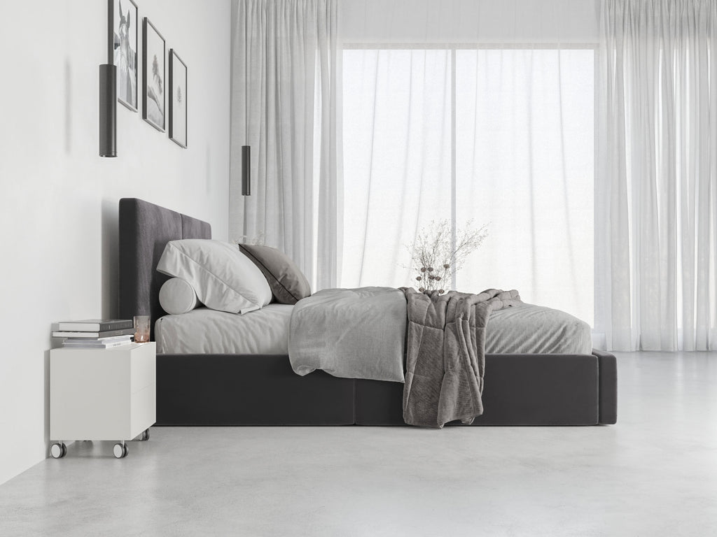 Łóżko 160x200 tapicerowane wysokiej jakości z metalowym stelażem podnoszonym stylowe i eleganckie