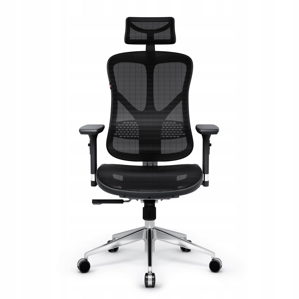 Fotel biurowy ergonomiczny obrotowy V-Basic 950 czarny z regulowanym zagłówkiem i podłokietnikami