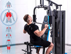 Atlas treningowy FORCE wielofunkcyjny do ćwiczeń siłowych wyciąg górny prasa do nóg modlitewnik stos 87 kg