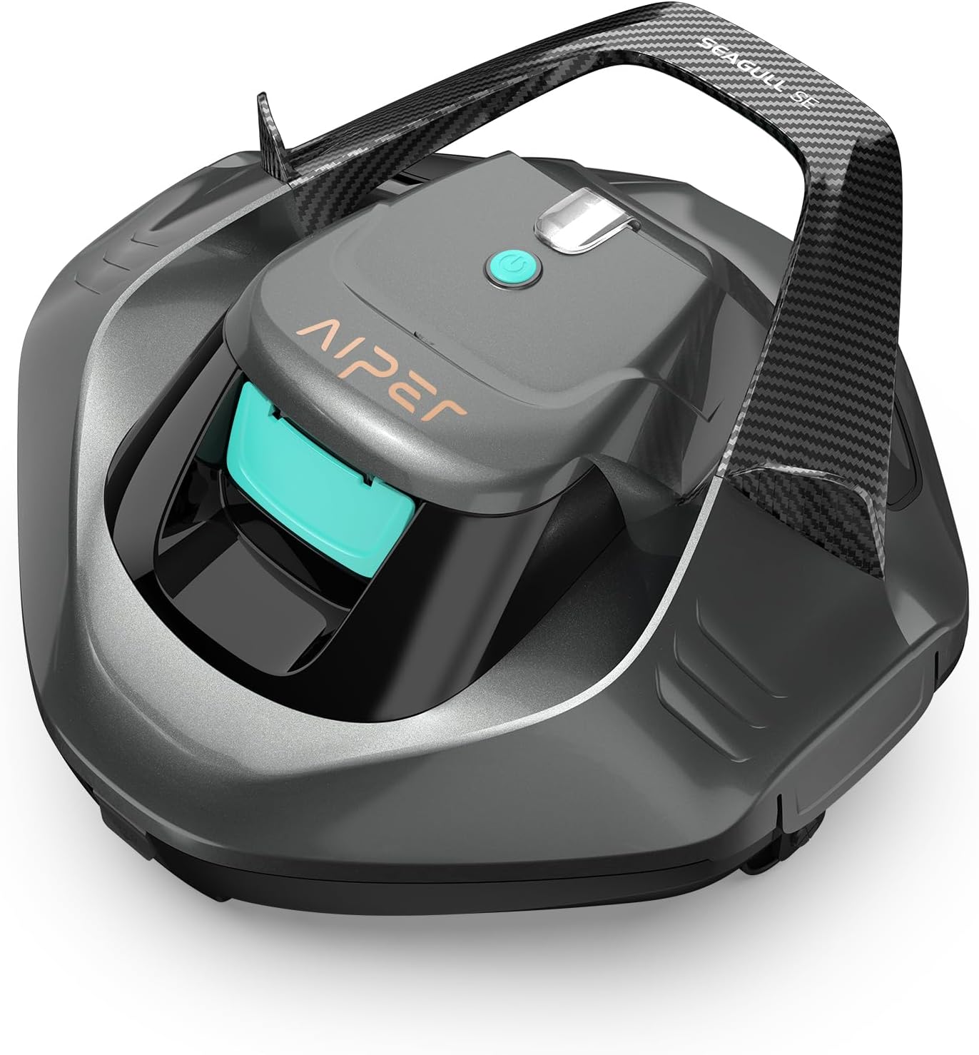 Robot piscine sans fil Seagull SE autonomie 90 min double moteur pour piscines jusqu’à 80 m² charge 2,5 h gris foncé
