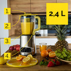 Wydajny blender kielichowy automatyczny 2,4L 2200W Tritan Inox ze sitkiem i dwoma bidonami