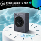 Lave linge hublot 7 kg classe A moteur 1200 rpm lavage vapeur rapide 15 programmes gris
