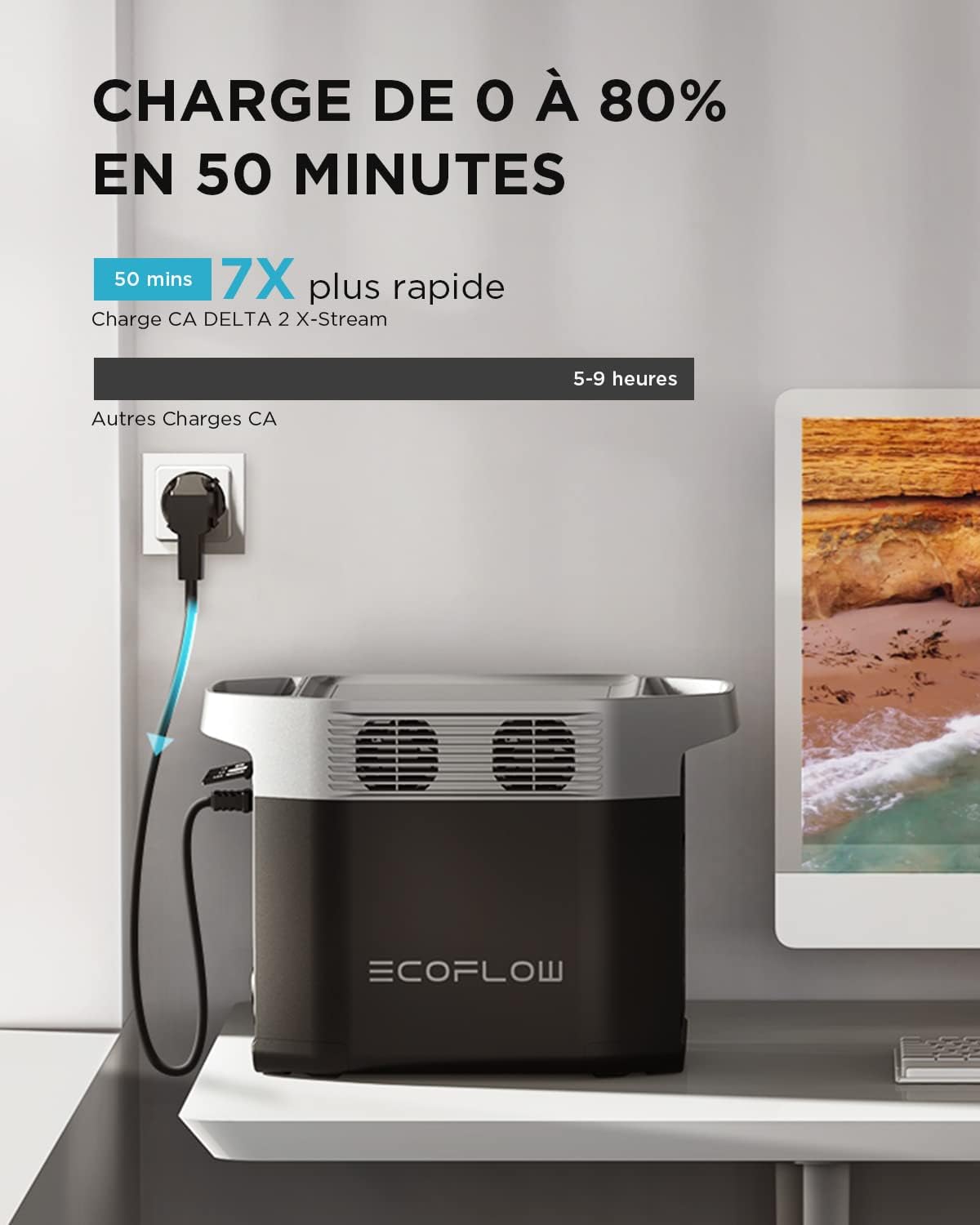 DELTA 2 ZMR330-EU station électrique portable 1 à 3 kWh, batterie LFP, 1800 W, 13 prises