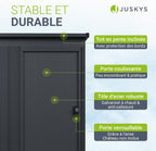 Abri de jardin métallique S 88 x 164 x 182 cm avec cadre de fondation porte coulissante verrouillable gris foncé
