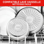 Batterie de cuisine Ingenio Emotion 20 pièces induction antiadhésive empilable 2 poignées amovibles inox L897SK04