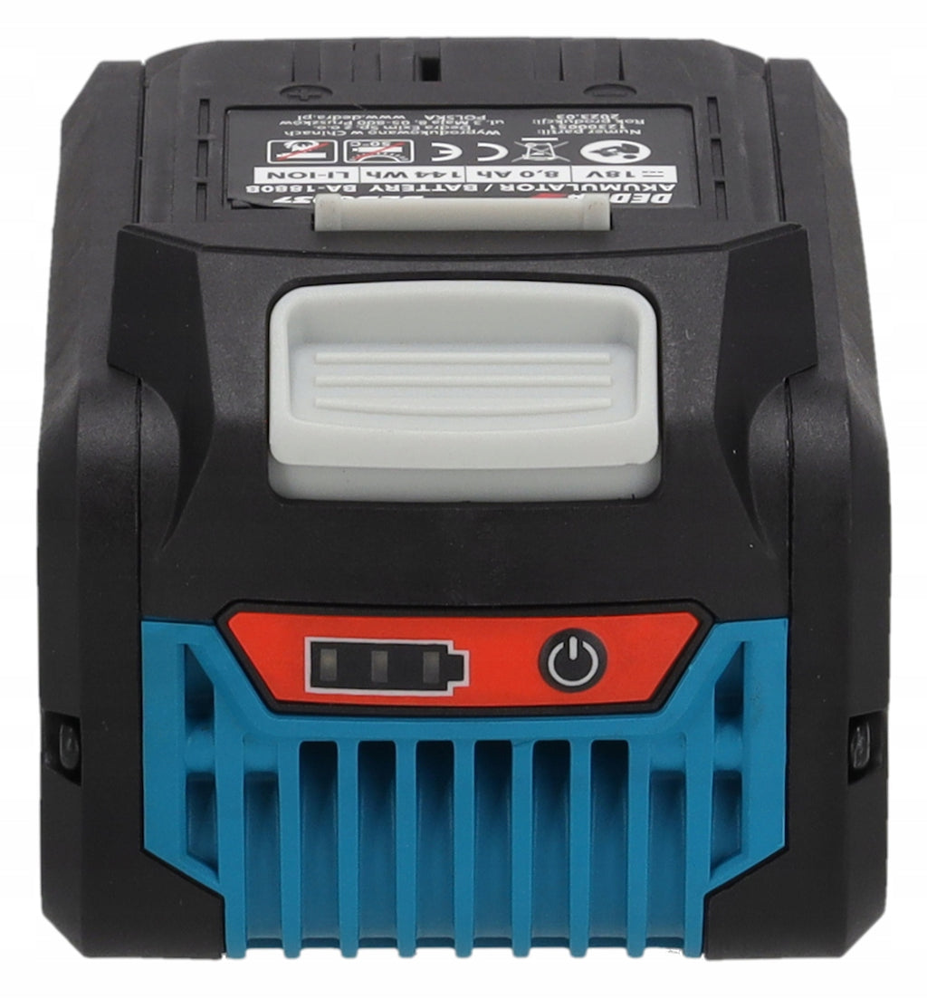 Akumulator Li-Ion DED6937 SAS+ALL 18 V 8 Ah do elektronarzędzi z 3-stopniowym wskaźnikiem LED ogniwa 21700