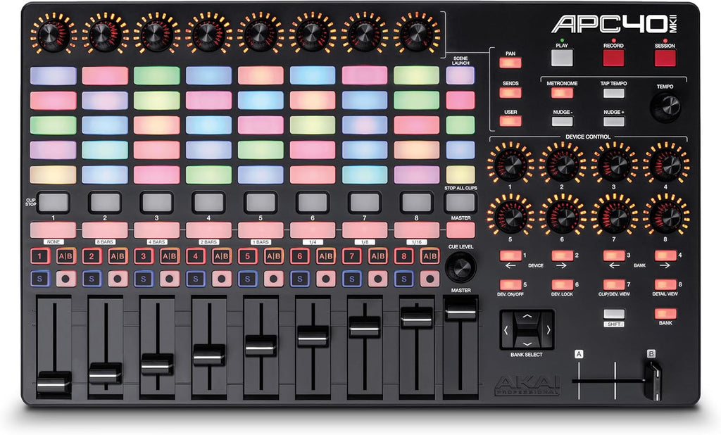 Contrôleur MIDI USB APC40 MKII 40 pads RGB avec 9 faders 8 boutons Ableton Live pour production musicale 1,8 kg