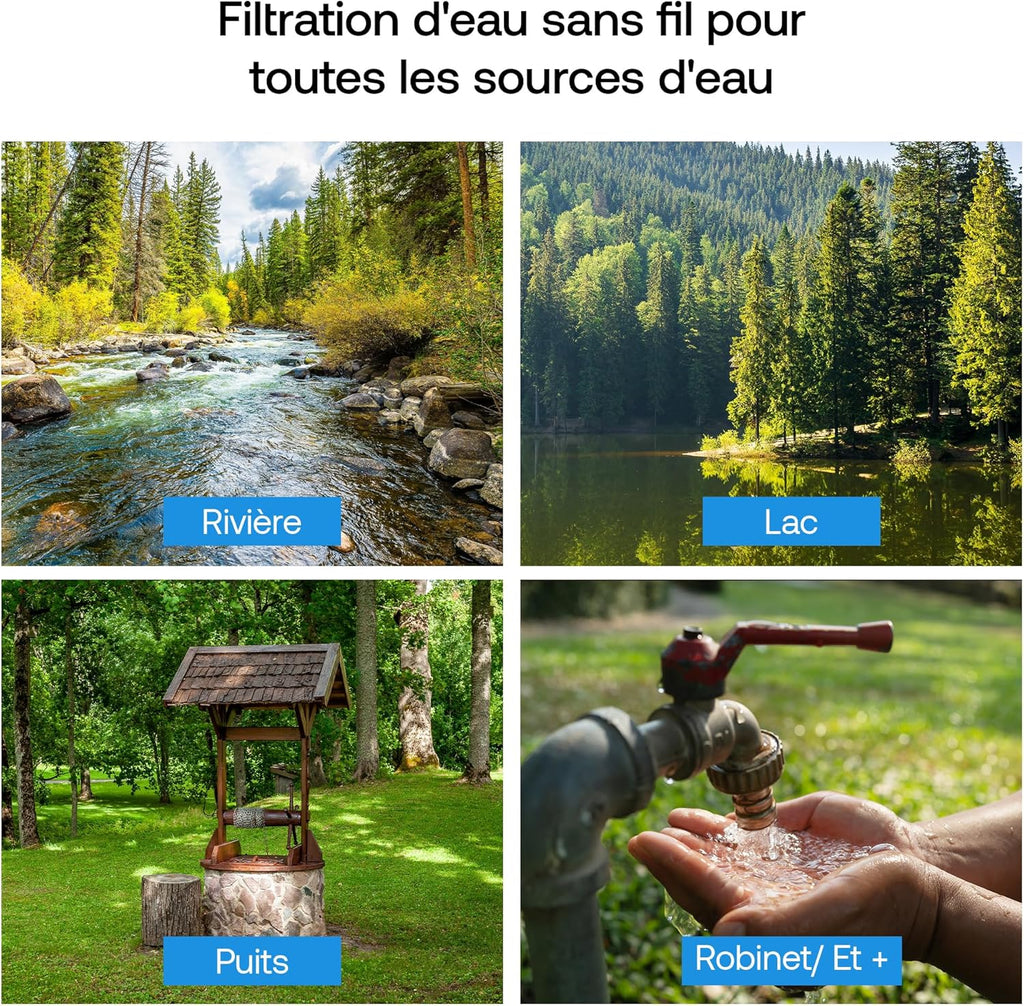 Système de filtration d’eau par gravité Earth WEEP850 8,5 L inox AISI 304 2 filtres O’Pure 2 robinet niveau d’eau