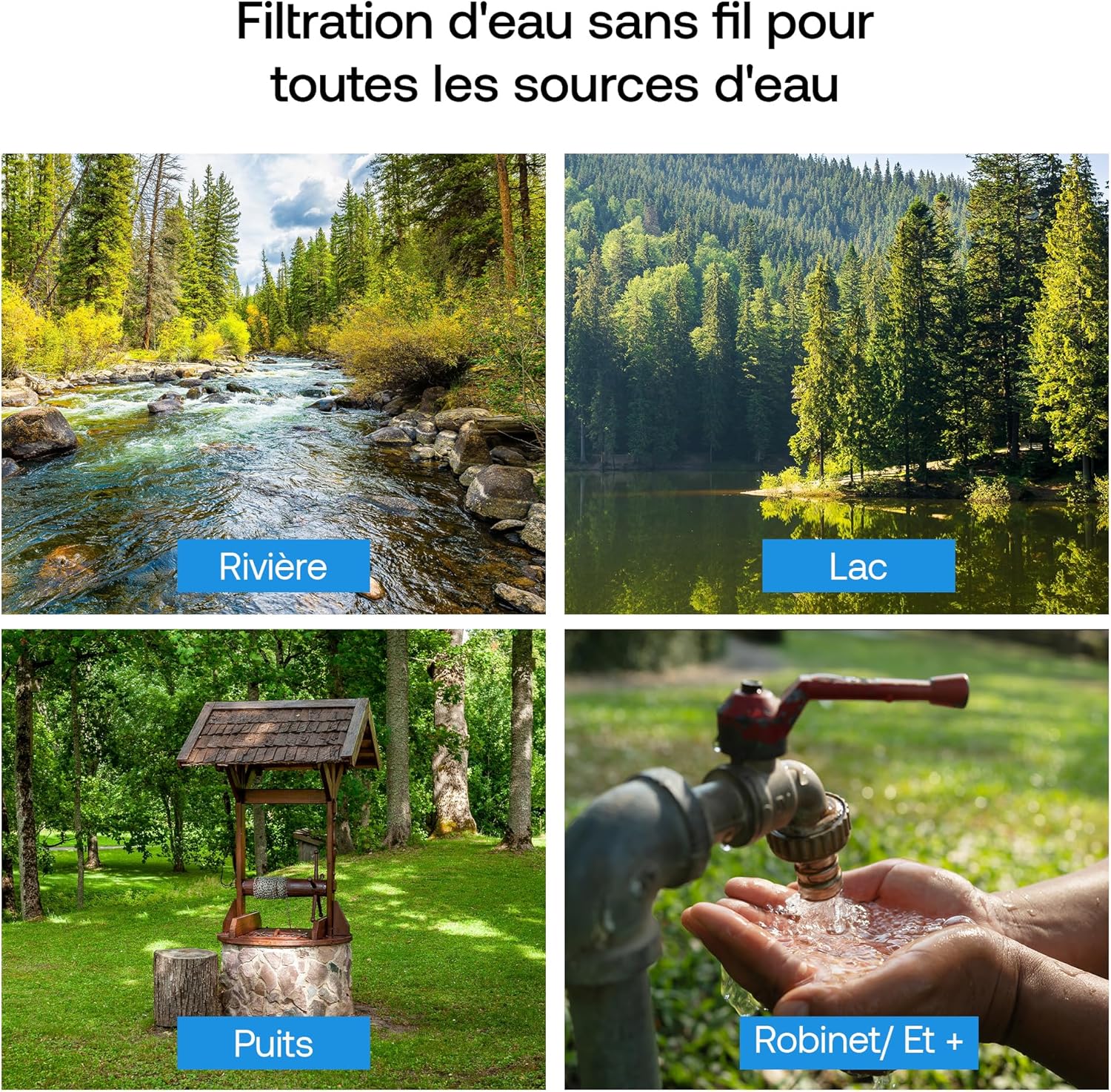 Système de filtration d’eau par gravité Earth WEEP850 8,5 L inox AISI 304 2 filtres O’Pure 2 robinet niveau d’eau