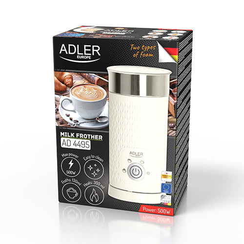 2x Elektryczny Spieniacz Do Mleka Kremowy Ad 4495 Do Kawy Cappuccino Latte Idealny Do Spieniania Mleka