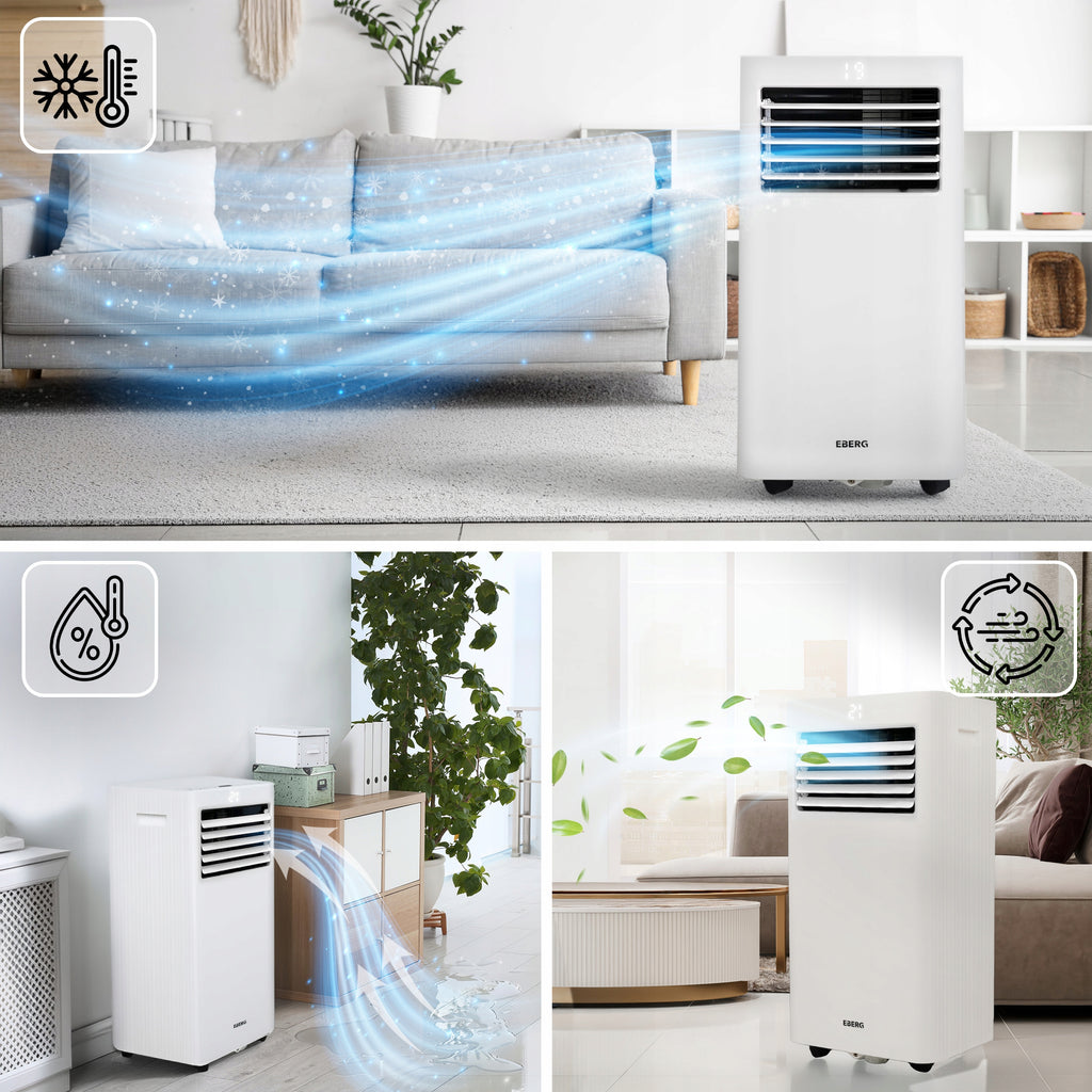 Przenośny klimatyzator z funkcją chłodzenia osuszania i wentylacji RIO R29E1 3kW 10000 BTU WiFi 24l/24h