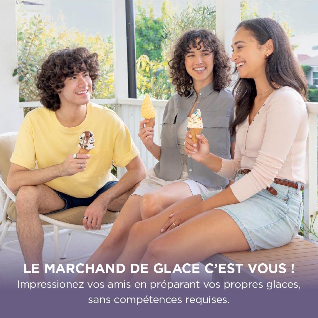 Sorbetière CREAMi Scoop and Swirl NC701EUSTGD 13 modes avec 2 pots 480 ml pour glaces maison