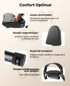 Vélo d'appartement pliable 5 en 1 TEB4 résistance magnétique 16 niveaux écran LCD connexion APP silencieux avec siège réglable capacité 140 kg