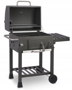 Duży grill węglowy żeliwny z regulacją rusztu i temperatury oraz termometrem