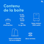 Blender électrique Pro 1200 NB120MB 1200 W multifonction smoothie broyeur verres 700 ml et 900 ml noir
