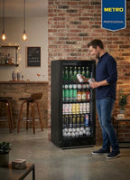 Réfrigérateur à boissons professionnel GSC4240B 237 L porte vitrée avec serrure 6 étagères réglables 110 W noir