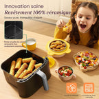 Friteuse sans huile Turbo Tower Pro 10,8 L Double Stack 2630 W 7 fonctions céramique température 30 à 230 °C noir