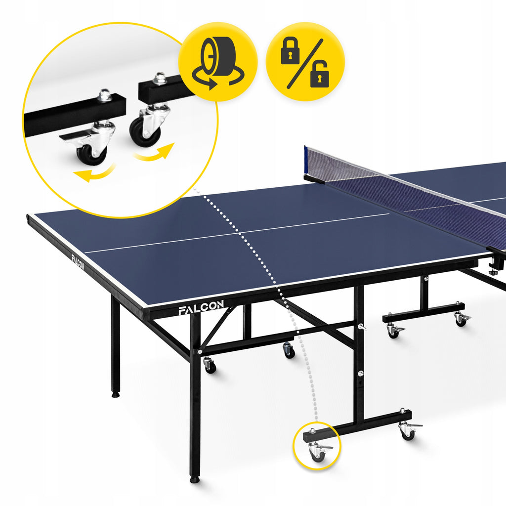 Stół do tenisa stołowego składany VECTOR 274 x 152.5 x 76 cm blat MDF 15 mm tryb single player siatka