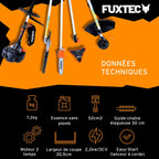 Débroussailleuse thermique multifonction FX-MT152E 5 en 1 moteur 2 temps 52 cm³ 3 CV coupe 32 cm rallonge 1 m noir