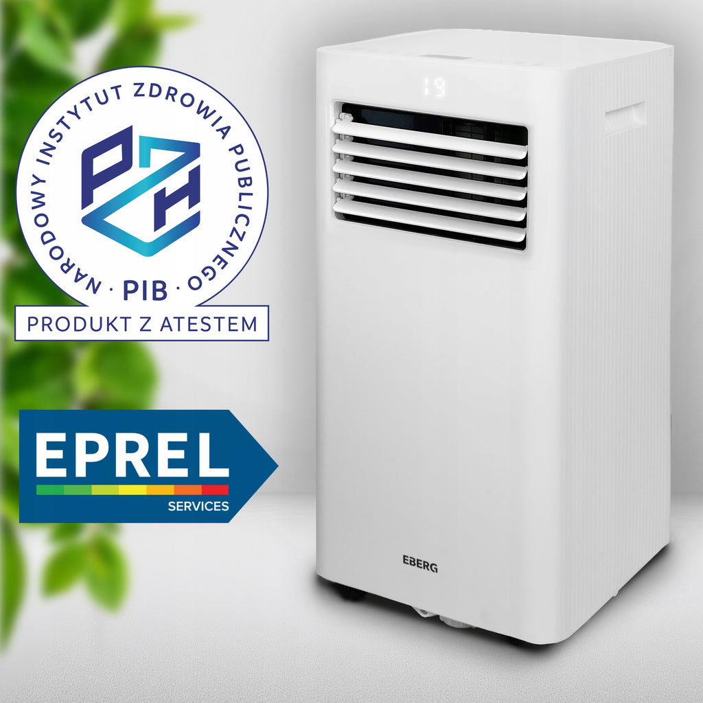 Przenośny klimatyzator z funkcją chłodzenia osuszania i wentylacji RIO R29E1 3kW 10000 BTU WiFi 24l/24h