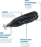 Outil rotatif sans fil 8260 batterie 12V 3Ah 65 accessoires moteur sans charbon vitesse 5000 à 30000 tr/min
