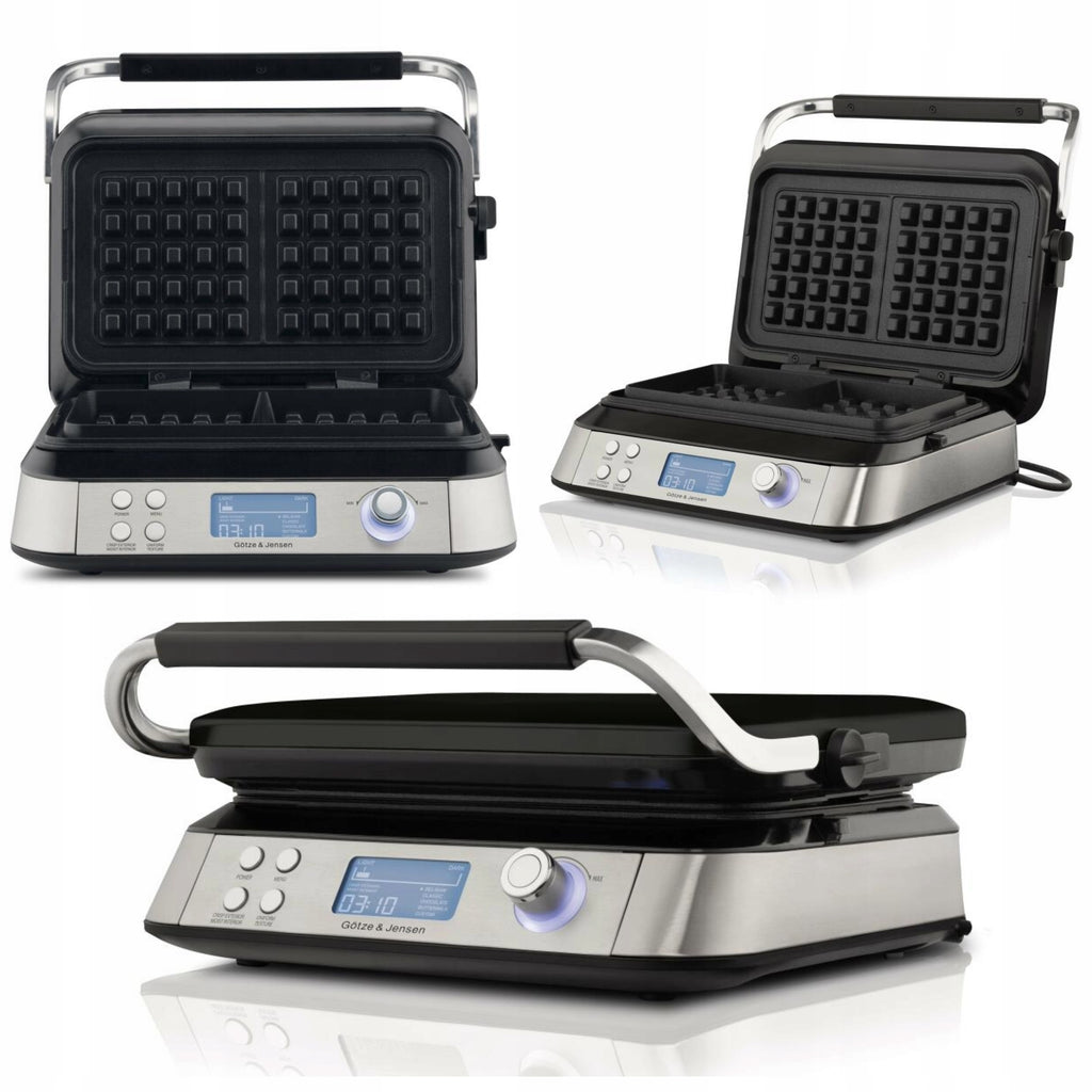 Gofrownica DW900 1600 W z wyświetlaczem LCD regulacją temperatury 5 poziomów i powłoką nieprzywierającą do 2 gofrów
