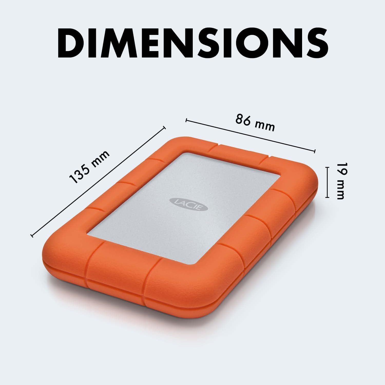 Disque dur externe portable Rugged Mini 2 To USB 3.0 2,5 pouces résistant chocs pression PC Mac iPad iPhone orange