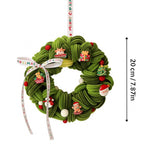 Świąteczny wieniec z szenili, dekoracja świąteczna, 20 cm, zielony