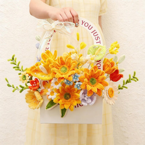 Boîte à fleurs en fils créatifs, kit DIY pour panier tressé avec tutoriel vidéo