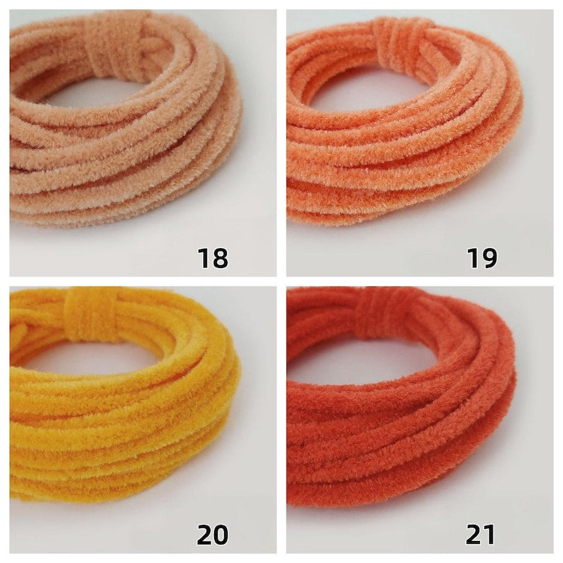 Wełniane druciki czyszczące 3 mm x 120 cm, miękkie trzonki szenilowe, różne kolory do majsterkowania