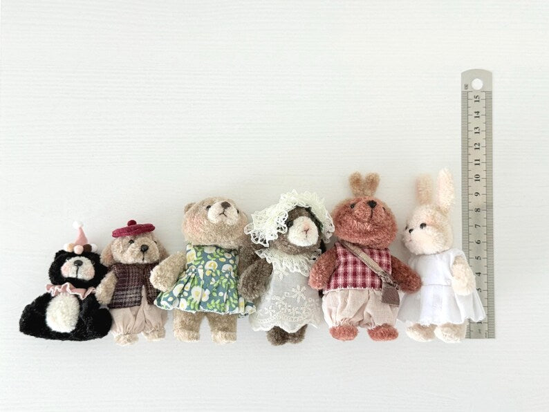 Ręcznie robiony wazon w kształcie króliczka, mały pojemnik na pąki, dekoracja do ogrodu wróżek, 10 cm, szenil