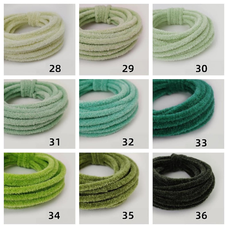 Wełniane druciki czyszczące 3 mm x 120 cm, miękkie trzonki szenilowe, różne kolory do majsterkowania