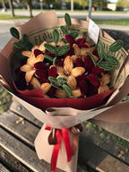 Bukiet z lilii chenille – miękkie kwiaty z drucików kreatywnych, dekoracja kwiatowa, 40 cm