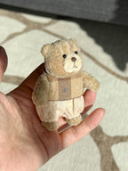 Puszysty druciany miś biurkowy miniaturowa figurka szenilowa wazonik na rośliny